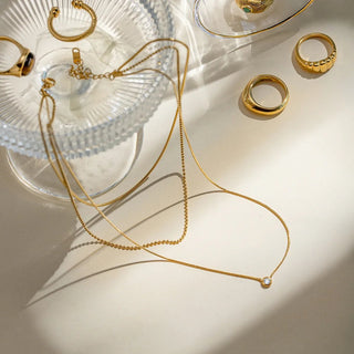18K Gold - Plated Layered Necklace - A Roese Boutique