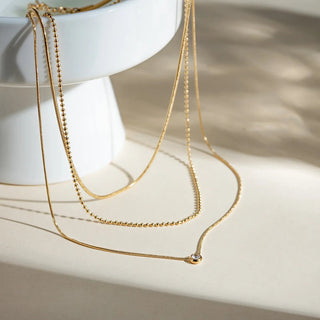 18K Gold - Plated Layered Necklace - A Roese Boutique