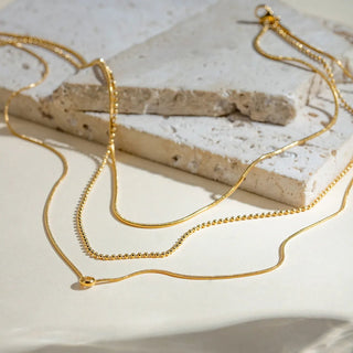 18K Gold - Plated Layered Necklace - A Roese Boutique
