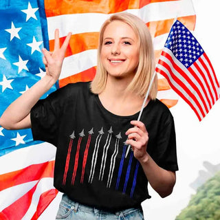 Air Force Flyover Red White And Blue for Adult and Kids T-shirt - A Roese Boutique