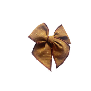 Amber Cross - stitched Elle Bow - A Roese Boutique