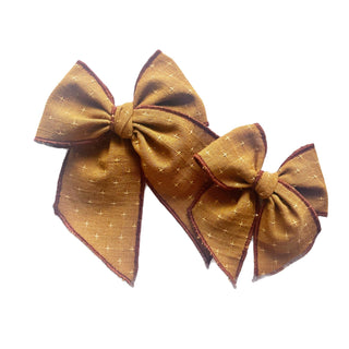 Amber Cross - stitched Elle Bow - A Roese Boutique