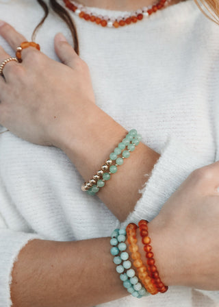Aventurine Gemstone + 14K Gold Filled || Beaded Stretch Bracelets - A Roese Boutique