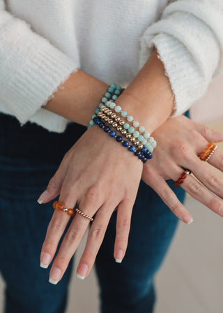 Aventurine Gemstone + 14K Gold Filled || Beaded Stretch Bracelets - A Roese Boutique