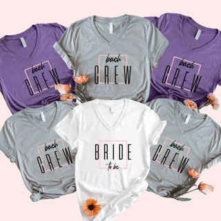 Bach Crew Bride To be Party Bachelorette V - Neck T-shirt - A Roese Boutique
