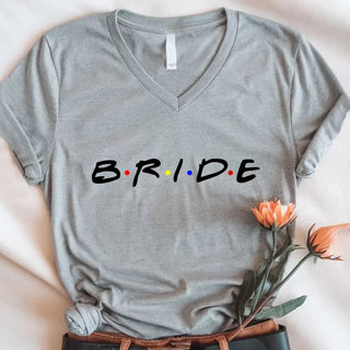 💎 Bachelorette Party Shirts Bride, I Do Crew V - Neck Tee 🍾 - A Roese Boutique