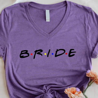 💎 Bachelorette Party Shirts Bride, I Do Crew V - Neck Tee 🍾 - A Roese Boutique