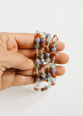 Baltic Sea Amber + Natural Gemstone || Beaded Necklace - A Roese Boutique