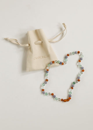Baltic Sea Amber + Natural Gemstone || Beaded Necklace - A Roese Boutique