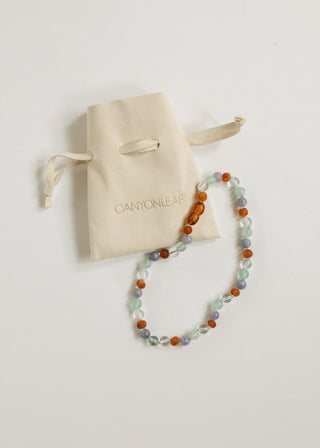 Baltic Sea Amber + Natural Gemstone || Beaded Necklace - A Roese Boutique