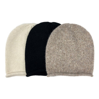 Beige Essential Knit Alpaca Beanie - A Roese Boutique