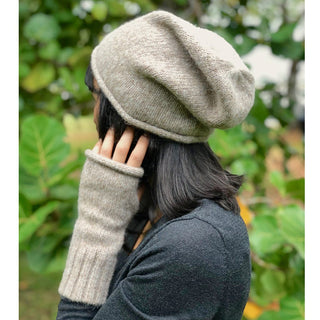 Beige Essential Knit Alpaca Beanie - A Roese Boutique