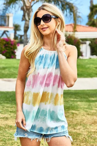 BiBi Tie - Dye Halter Neck Top - A Roese Boutique