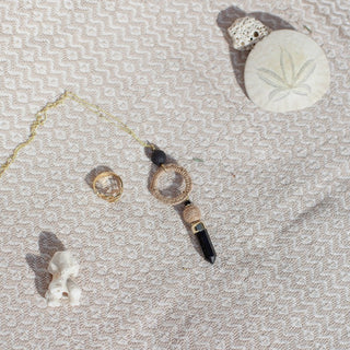Black Agate Jute Necklace - A Roese Boutique