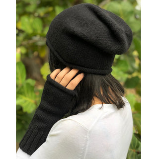 Black Essential Knit Alpaca Beanie - A Roese Boutique