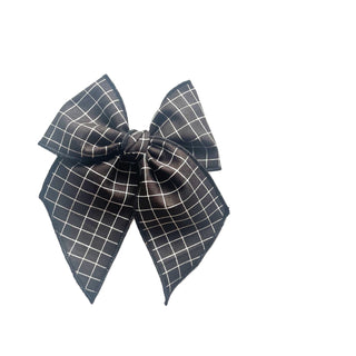 Black Grid Elle Bow - A Roese Boutique