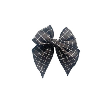 Black Grid Elle Bow - A Roese Boutique