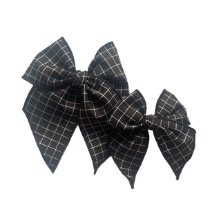Black Grid Elle Bow - A Roese Boutique