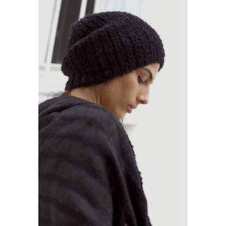 Black Loop Knit Alpaca Beanie - A Roese Boutique