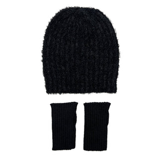 Black Loop Knit Alpaca Beanie - A Roese Boutique