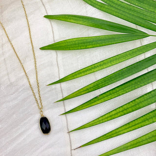 Black Quartz Pendant Necklace - A Roese Boutique