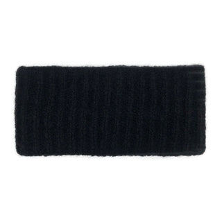 Black Ribbed Alpaca Ear Warmer - A Roese Boutique