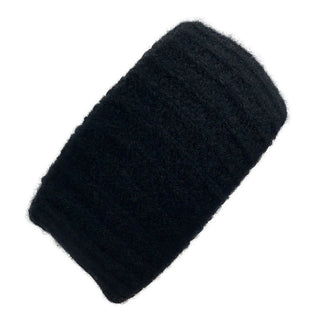 Black Ribbed Alpaca Ear Warmer - A Roese Boutique