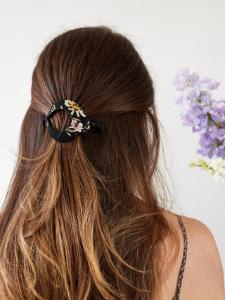 Black Wildflower Arc Clip - A Roese Boutique