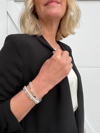 Blue Crystal Beaded Bangle - A Roese Boutique