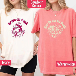 Bride on Deck Comfort Colors Shirt – Nautical Bachelorette Party Tee for Cruise or Beach Wedding - A Roese Boutique