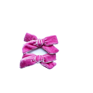 Bubblegum Hand Dyed Velvet Madison Pigtail Set - A Roese Boutique