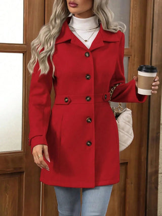 Button Up Long Sleeve Coat - A Roese Boutique