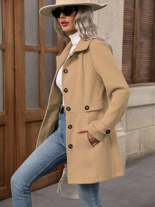Button Up Long Sleeve Coat - A Roese Boutique