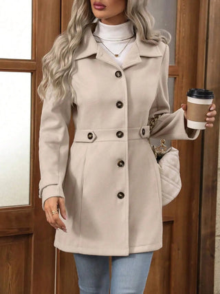 Button Up Long Sleeve Coat - A Roese Boutique