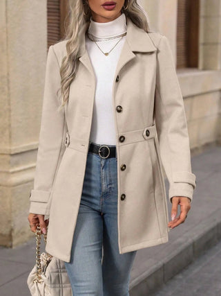 Button Up Long Sleeve Coat - A Roese Boutique