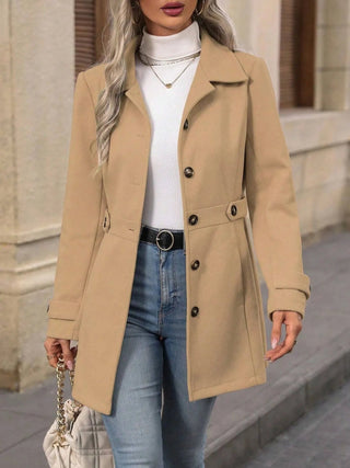Button Up Long Sleeve Coat - A Roese Boutique
