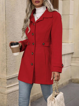 Button Up Long Sleeve Coat - A Roese Boutique