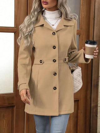 Button Up Long Sleeve Coat - A Roese Boutique