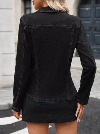 Button Up Long Sleeve Denim Jacket - A Roese Boutique