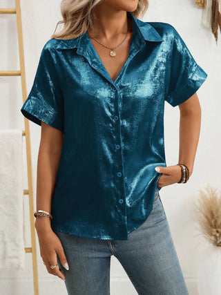 Button Up Short Sleeve Shirt - A Roese Boutique