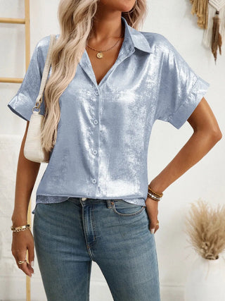 Button Up Short Sleeve Shirt - A Roese Boutique