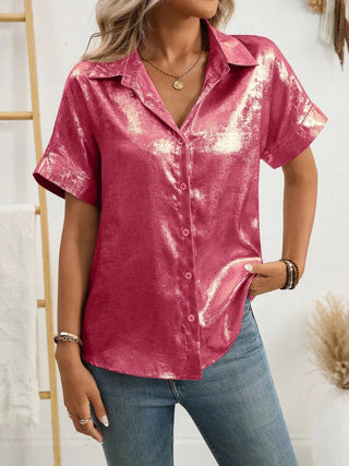 Button Up Short Sleeve Shirt - A Roese Boutique