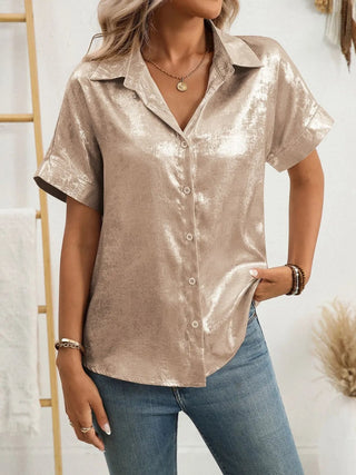Button Up Short Sleeve Shirt - A Roese Boutique