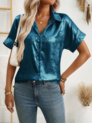 Button Up Short Sleeve Shirt - A Roese Boutique