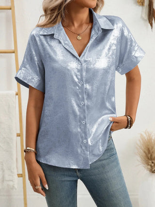 Button Up Short Sleeve Shirt - A Roese Boutique