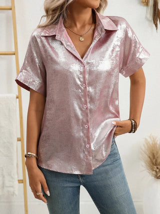 Button Up Short Sleeve Shirt - A Roese Boutique
