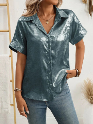 Button Up Short Sleeve Shirt - A Roese Boutique