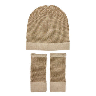 Camel Interwoven Alpaca Beanie - A Roese Boutique