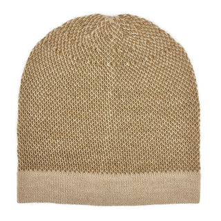 Camel Interwoven Alpaca Beanie - A Roese Boutique