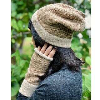 Camel Interwoven Alpaca Beanie - A Roese Boutique